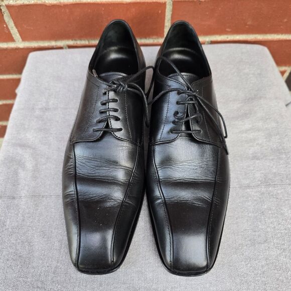 HUGO BOSS Leather Apron Toe Lace Up Derby in Black Size 9 US main image 7